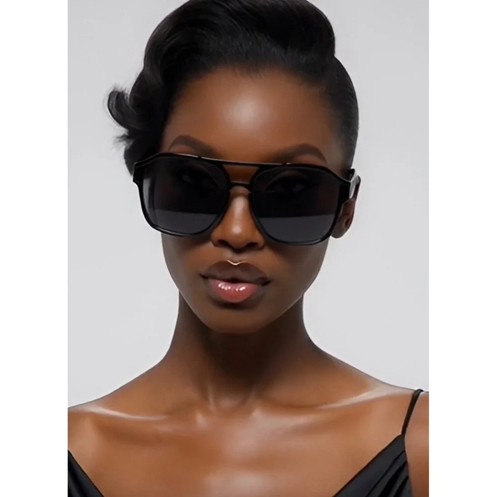 Women‎ UV400 Protection Square Lentes Shield Sunglasses Flat Top Fashion Shades